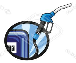 Icon / Clipart<br />Petrol Station Dispenser Pump & Nozzle (blue)