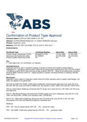 ABS (American Bureau of Shipping): Type Approval
ERV-GS / ERV-GS HNBR / ERV-G / ERV-R